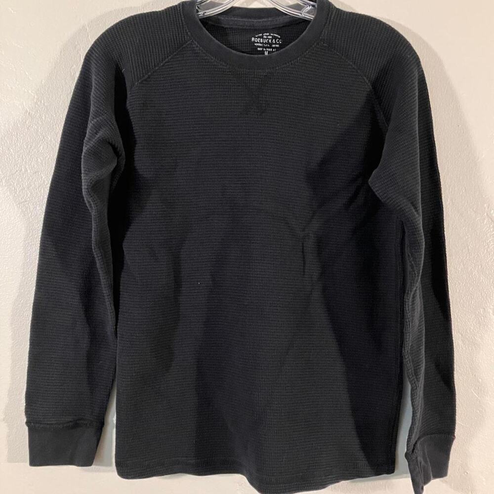 Roebuck & Co Waffle Knit Youth Crewneck Thermal‎ Waffle Knit Shirt